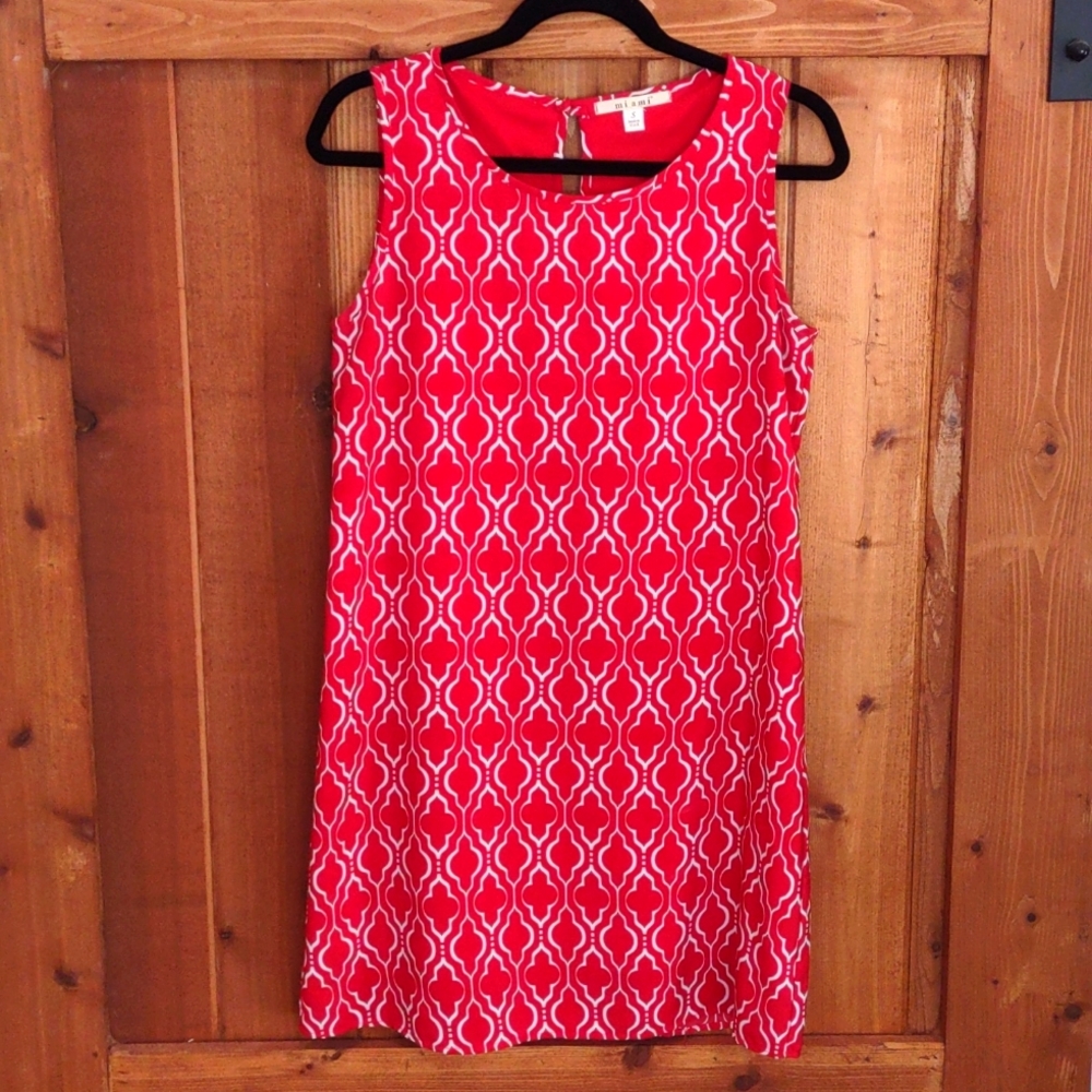Red knee length dress, size Small
